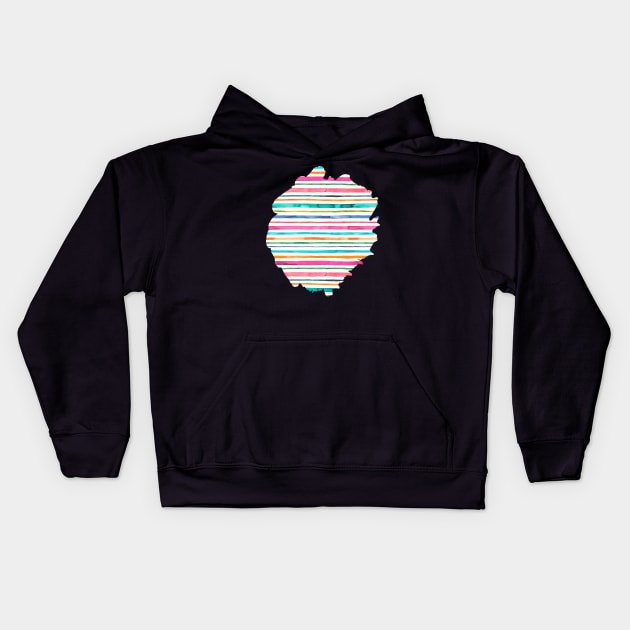 Nautical Sea Stripes Pink green Kids Hoodie by ninoladesign